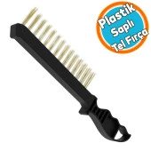 Plastik Saplı Tel Fırça Kir Pas Temizleme Fırçası 23 cm - 1