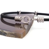 316L Çelik Düğüm Detaylı Siyah Erkek Kelepçe Bileklik EBLK-423 thumbnail 8