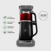 Karaca Çaysever Robotea Pro 4in1 2500 W Space Gray Konuşan Cam Demlikli Çay Makinesi - 1