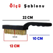 Tel Fırça Plastik Saplı Kir Pas Mangal Barbekü Izgara Çok Amaçlı Temizleme Fırçası No 6 - 2