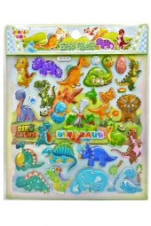 Sticker Kabartmalı Stiker Defter, Planlayıcı Etiket (Syd231-05) - 20X18cm- Sevimli Dinazorlar - 2