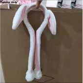 Taç Işıklı Hareketli Kulaklı Peluş Sevimli Tavşan Kulak Kız Çocuk - 2