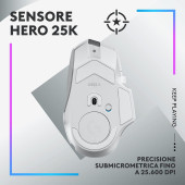 Logitech G G502 X Plus Kablosuz HERO 25K Sensörlü RGB Aydınlatmalı Oyuncu Mouse - Beyaz OUTLET - 4