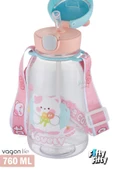 Vagonlife Pipetli 760 ML Boyun Askılı Çocuk Su Matarası 3D Hayvan Figürlü-FFVGN2021-760ML thumbnail 9