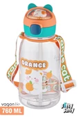 Vagonlife Pipetli 760 ML Boyun Askılı Çocuk Su Matarası 3D Hayvan Figürlü-FFVGN2021-760ML thumbnail 11