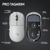 Logitech G PRO X SUPERLIGHT 2 Hafif HERO 2 Sensör 32.000 DPI LIGHTSPEED Kablosuz Oyuncu Mouse - Beyaz OUTLET - 7