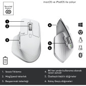 Logitech Mx Master 3S For MAC Beyaz Bluetooth Lazer Mouse - 6