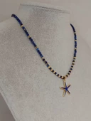 Lapis Taşı 3mm Deniz Temalı Tasarım Kolye  (49814) thumbnail 5