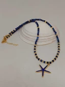 Lapis Taşı 3mm Deniz Temalı Tasarım Kolye  (49814) thumbnail 2