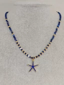 Lapis Taşı 3mm Deniz Temalı Tasarım Kolye  (49814) thumbnail 1