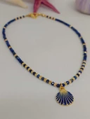 Lapis Taşı 3mm Deniz Temalı Tasarım Kolye  (49812) thumbnail 3