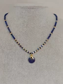 Lapis Taşı 3mm Deniz Temalı Tasarım Kolye  (49812) thumbnail 1