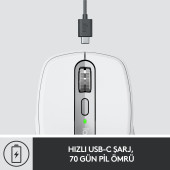 Logitech MX Anywhere 3 Kompakt Kablosuz Mouse - Beyaz OUTLET - 5