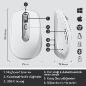 Logitech MX Anywhere 3 Kompakt Kablosuz Mouse - Beyaz OUTLET - 6