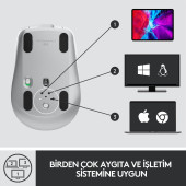 Logitech MX Anywhere 3 Kompakt Kablosuz Mouse - Beyaz OUTLET - 7