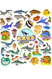 Sticker Kabartmalı Stiker Defter, Planlayıcı Etiket (Syd231-10)-20x18cm- Balık thumbnail 1