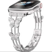 Apple Watch Seri 2/3/4/5/6/7/8/9/se 38 40 41mm Uyumlu Metal Ayarlanabilir Kelebekli Kordon - 2