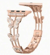 Apple Watch Seri 2/3/4/5/6/7/8/9/se 38 40 41mm Uyumlu Metal Ayarlanabilir Kelebekli Kordon - 6