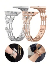 Apple Watch Seri 2/3/4/5/6/7/8/9/se 38 40 41mm Uyumlu Metal Ayarlanabilir Kelebekli Kordon - 7