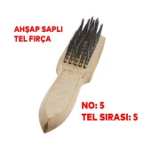 Tel Fırça Ahşap Saplı Kir Pas Mangal Barbekü Izgara Çok Amaçlı Temizleme Fırçası No 5 - 4