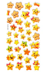 Sticker Kabartmalı Stiker Defter, Planlayıcı Etiket (Ldg003)-17x9 cm - Yıldız Emoji thumbnail 2