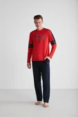U.S. Polo Assn. 18727 Erkek Kırmızı Yuvarlak Yaka Pijama Takımı - 1