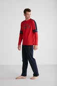 U.S. Polo Assn. 18727 Erkek Kırmızı Yuvarlak Yaka Pijama Takımı - 4