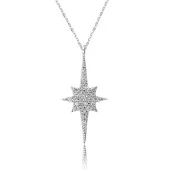 Gümüş Kutup Yıldızı Bayan Kolye - 1
