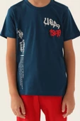 U.S. Polo Assn. 1751 Lisanslı Clothing Lacivert Erkek Çocuk Bermuda Takım - 4