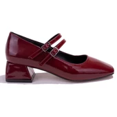 Dagoster DZA07-1181403 Bordo Rugan Klasik Topuklu Kadın Ayakkabı thumbnail 2