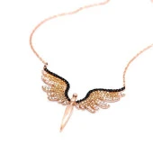 ​925 Ayar Gümüş Rose Mikail Meleği Kolye thumbnail 4