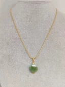 Aventurin Taşı Kolye Ucu Yonca Temalı Altın Kaplama Zincirli (49796) thumbnail 2