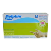 Dolphin Pudralı Latex Muayene Eldiveni Orta Boy (M) 100 Lü Paket - 2