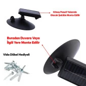 Güneş Enerjili Dış Aydınlatma 2 Modlu Işıklandırma Sensörlü Beyaz Işık Aplik 30 W Sarj Edilebilir thumbnail 3