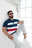 Paul Martin Polo Yaka %100 Pamuk Parça Desenli Regular Fit T-shirt - 5