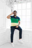 Paul Martin Polo Yaka %100 Pamuk Büyük Parça Desenli Regular Fit T-shirt - 9