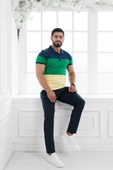 Paul Martin Polo Yaka %100 Pamuk Büyük Parça Desenli Regular Fit T-shirt - 6