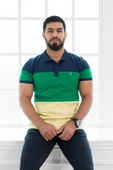 Paul Martin Polo Yaka %100 Pamuk Büyük Parça Desenli Regular Fit T-shirt - 8