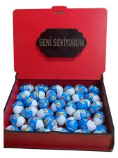Ozmo Mini Yumurta ( 35 Adet ) Seni Seviyorum Yazılı Kırmızı Ahşap Hediye Kutusu Yumurta Sevdiklerinize Hediye Ozmo Mini Eggs Kırmızı Ahşap Kutulu - 2