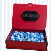 Ozmo Mini Yumurta ( 35 Adet ) Seni Seviyorum Yazılı Kırmızı Ahşap Hediye Kutusu Yumurta Sevdiklerinize Hediye Ozmo Mini Eggs Kırmızı Ahşap Kutulu - 3