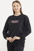 Sıfır Yaka Oversize Sweatshirt - Siyah - 4