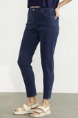 Likralı Fit Mom Jean - Lacivert - 3