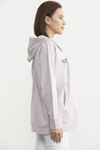 Fermuarlı Oversize Sweat - Pudra - 5