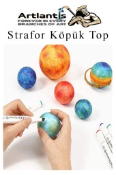 Strafor Köpük Top 5 cm 50 Adet Köpük Top Küre Toplar Yuvarlak Strafor Köpük Top Okul Deney Hobi Sanat - 4