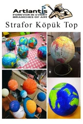 Strafor Köpük Top 20 cm 5 Adet Köpük Top Küre Toplar Yuvarlak Strafor Köpük Top Okul Deney Hobi Sanat - 5