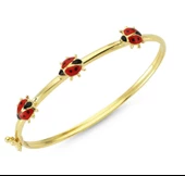 Çocuk Kelepçe 14 Ayar Altın Uğurböcekli - 1