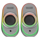 Rampage 2.0 6W Bluetooth Özellikli Beyaz Multimedia RGB Işıklı Gaming USB Speaker thumbnail 3