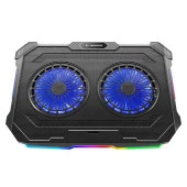 Rampage RGB Işıklı 2 Fanlı Yükseklik Ayarlı 125 *125*15 2 USB Port Notebook Soğutucu - 1