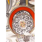 Lucky Art Margery Bone Porselen Barok Desenli 6 lı Tabak Seti 27 cm LYHD 538 thumbnail 2