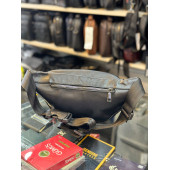 TRG POLO SİYAH HAKİKİ DERİ OMUZ BEL ÇANTASI thumbnail 1